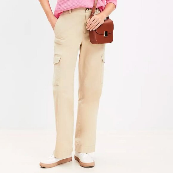 NWT Loft Structured Cargo Pants in Twill - Picture 1 of 6